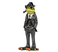formano Boss-Frosch Figurine décorative en costume | Figurine d'intérieur en polyrésine peinte à la main 17 cm | Décoration élégante avec caractère pour salon, bureau ou étagère | Série Froschhausen