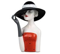 formano Buste décoratif femme peint à la main - Sculpture colorée 20 x 27 cm