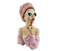 formano Buste décoratif moderne pour femme - En polyrésine peinte à la main - 27 cm - Accessoire d'intérieur élégant - Rose et blanc - Décoration élégante de table et d'étagère