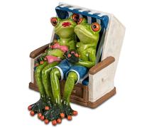formano Couple de grenouilles dans une corbeille de plage - 16 cm - Figurine amusante - Décoration