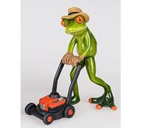 Formano Décorative Grenouille Jardinier avec Tondeuse Peint à la Main