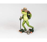 formano Figurine amusante de grenouille randonneur, 17 cm, en polyrésine colorée, peinte à la main et détaillée, figurine animale originale pour salon, étagère et collectionneur, idée cadeau
