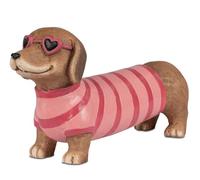 formano Figurine de jardin, teckel, avec lunettes de soleil et maillot de bain, peinte à la main, décoration de jardin amusante, pour jardin, terrasse et balcon, figurine en magnésie résistante aux