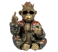 formano Figurine décorative Singe assis 33 cm en polyrésine peinte à la main - Look moderne - Figurine animale amusante avec lunettes de soleil et veste - Décoration d'intérieur originale et idée
