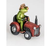Formano Figurine grenouille sur tracteur Rouge à la main Env. 16 cm