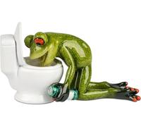 formano Grenouille ivre devant les toilettes - Figurine sur les toilettes avec boîte - Figurine animale, idée cadeau et figurine de collection