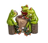 formano Grenouilles amusantes joueur de patinage 16 cm Figurine Décoration peinte à la main Pierre artificielle Jeu de cartes Grenouille
