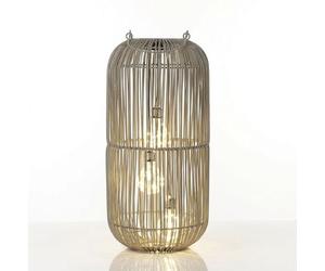 formano Lanterne solaire d'extérieur en rotin - 3 ampoules LED - 45 cm - Lampe solaire avec capteur crépusculaire - IP44 - Résistante aux intempéries - Lampe solaire décorative pour balcon, terrasse