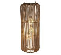 formano Lanterne solaire d'extérieur en rotin - 3 ampoules LED - 60 cm - Lampe solaire avec capteur crépusculaire - IP44 - Résistante aux intempéries - Lampe solaire décorative pour balcon, terrasse