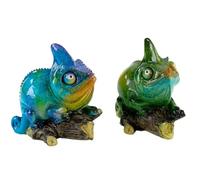 formano Lot de 2 figurines décoratives caméléon Fritzi sur AST - Figurine animale amusante d'environ 9 cm en polyrésine, brillante et multicolore - Décoration moderne de table et de salon