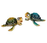 formano Lot de 2 figurines décoratives en pierre artificielle - 11 cm - Idée cadeau brillante pour salon, bureau, étagère - Figurines d'animaux amusantes