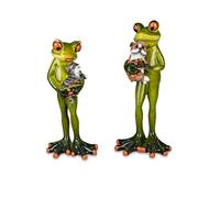 formano Lot de 2 grenouilles amusantes avec animal de compagnie - 6 cm - Figurine couple de grenouilles - Art artistique