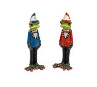 formano Lot de 2 grenouilles amusantes de 19 cm - Sculpture Jeck - Cadeau - Décoration de carnaval - Roi grenouille