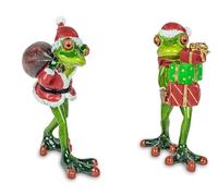 Formano Lot de 2 figurines décoratives représentant un père Noël, grenouille 15 cm