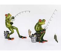 Formano Lot de 2 grenouilles « pêcheur » - 15 cm - Multicolore