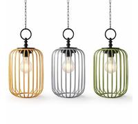 formano Lot de 3 photophores solaires à suspendre en métal de 23 cm avec capteur crépusculaire et batterie - IP44 pour balcon, terrasse et jardin protégé - Chaîne de 40 cm avec crochet