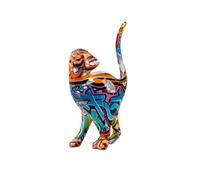 formano Sculpture de chat design street-art - Figurine décorative en pierre artificielle brillante - 23 cm - Figurine de chien moderne - Décoration lithographique - Cadeau de salon - Street Art Dog