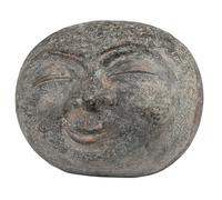 formano Tête décorative aspect pierre visage de lune - 50 x 45 cm - En magnésium - Décoration moderne - Pour salon, jardin, terrasse