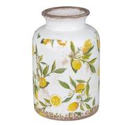 formano Vase décoratif vintage citron | Vase à fleurs avec citrons au look ancien | 21 x 13 cm