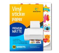 Format A4 8,3 × 11,7 pouces - Papier autocollant en vinyle imprimable blanc mat Papier d'étiquetage auto-adhésif compatible au jet d'encre résistant aux déchirures 30 Sheets Matte