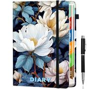 Format A5 Agenda 2025-2026 (Juillet À Juin),Organiseur Quotidien 12 Mois Avec Pochette Intérieure, Étuis À Stylo Et Onglets Mensuels,15x21cm Pour Études,Bureau Et Gestion Du Temps (Lilies)
