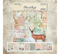 Format A5 Merry Christmas Wapiti Forest Scrapbook Album Scrapbooking Papier de vœux Fabrication de cartes de vœux Fournitures de peinture Décoration Voyage Journal Papier 14,5 x 21 cm