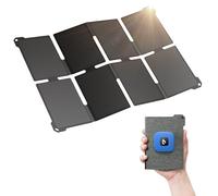 [Format de Poche] BigBlue 25W Mini Chargeur Solaire Portable, Panneau Solaire Pliable avec 2 Ports USB A/C, IP68 pour l'extérieur, Compatible avec Les Téléphones, Tablettes, Batterie Externe, etc.