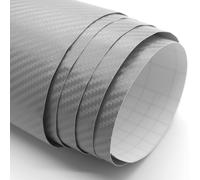 Format De Sticker Autocollant Aspect Carbone Avec Relief Argenté 152 X 50