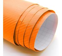 Format De Sticker Autocollant Aspect Carbone Avec Relief Orange 152 X 50