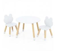 Format léger, ensemble table et 2 chaises enfant, bureau multi-activités blanc dès 3 ans