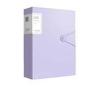 Format lettre Classeur A4 avec inserts transparents, 100 pages, classeur multicouche de grande capacité, sac rangement multifonctionnel for données organisé(Purple)