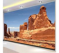 Format XL Papier Peint 3D Désert de Roche Rouge 300x210 cm, Fresque Murale Panoramique Parc National en Intissé HD Revêtement Mural pour Grande Surface Pose Facile 2255o