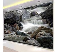 Format XL Papier Peint 3D Roche Naturelle 300x210 cm, Fresque Murale Panoramique Rivière en Intissé HD Revêtement Mural pour Grande Surface Pose Facile 2233o