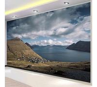 Format XL Papier Peint 3D Village Côtier 300x210 cm, Fresque Murale Panoramique Paysage Naturel en Intissé HD Revêtement Mural pour Grande Surface Pose Facile 2244o