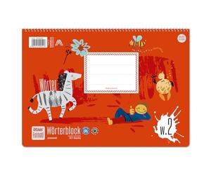 Formati bloc de mots W.2 DIN A4 horizontal 52 feuilles lignées 6/6/6 mm et 9/9/9 mm avec zone de dessin, en papier 100% recyclé
