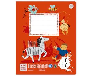 Formati Cahier de lettres B.2 Quart 14 feuilles lignées, avec lettres pré-imprimées en écriture cursive, en papier 100% recyclé