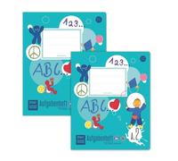 Formati Lot de 2 cahiers de tâches A.2 Quart 20 feuilles avec planning hebdomadaire pour élèves du primaire : intérieur, 100% papier recyclé