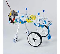 Formation de rééducation de la jambe arrière de fauteuil roulant réglable en alliage d'aluminium à 4 roues pour chien de compagnie, convient aux animaux / chiens / chats handicapés et faibles de 6 à