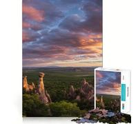 Formations rocheuses en Forme de Champignons au Coucher du Soleil Puzzle de 1000 pièces pour Adultes Jeu de réflexion et de Concentration Divertissement Silencieux Bords serrés Cadeau de Noël