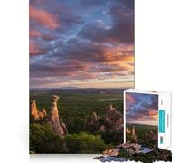 Formations rocheuses en Forme de Champignons au Coucher du Soleil, Puzzle de 1000 pièces pour Adultes, Cadeau pour améliorer la mémoire et Les Loisirs, décoration Murale aux découpes nettes (50x75cm)