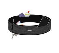 Formbelt® plus ceinture running avec fermeture à glissière, ceinture de course pour téléphone portable Smartphone, élastique Iphone 8 8 plus X 7 plus + Samsung Galaxy S-7 S8 plus (gris, L)