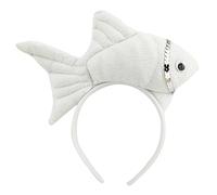 Forme Anime Coiffe pour fête, scène, anniversaire, lavage du visage, bandeaux, couvre-chef de scène, accessoires photo, cerceau pour femmes, joli dessin animé en forme de poisson en peluche décoratif