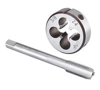 Forme circulaire métrique Jeu de tarauds et filières à filetage droit 3/8-24, 2 pièces