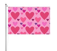 Forme d'amour rose,Drapeau de jardin, bannière décorative, drapeau double face, 2 x 3 pieds, pour extérieur et intérieur
