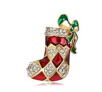 Forme de Botte Unique Broches de Noël Pins Xmas Party Favors Ornements Cadeaux pour Les décorations de Noël -4.6 * 3.1cm