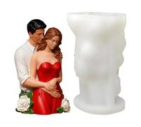 Forme de bougie 3D en forme de couple aimant, facilement soluble et réutilisable - Forme couple câlin pour le moulage de bougies - Convient aux femmes et aux hommes débutants et professionnels Mariage