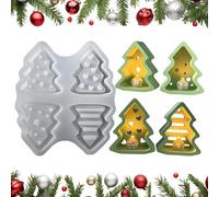 Forme de bougie en silicone en forme de silicone | d'arbre de Noël pour les savons et les gâteaux en résine en plâtre en cire | Formulaire d'arrosage de l'artisanat pour décoration festive Canzv