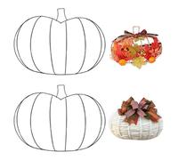 Forme de Couronne de Citrouille 2pcs Métalon Pumpkin Couronne de Fil Floral Jardin Flombe Pumpkin Frame de Couronne métal Halloween Craft Metal Pumpkin Decor