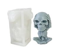 Forme de crâne, forme de crâne en silicone | Écouter voir parler aucun outil de figure décoratif malveillant,Figurines de collection Home Decor Accents Mold, Festival Art Craft Candle Making Tool for