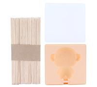 Forme de crème glacée en silicone avec des bâtons | BPA Safe DIY Popsicle Maker pour les jeunes | Plateau de barre de glace de forme animale pour friandises/fêtes/collations (Monkey)